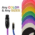 3-Pin XLR Female to RCA Female Unbalanced Mono Cable - Custom Length, Color Cord