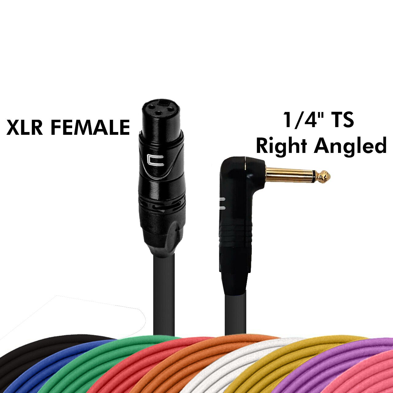 Coluber Cable 3-Pin XLR Female To 3.5mm TS Mono Cable – Custom Length & Color, Braided Shield