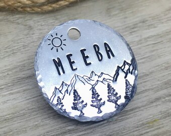 Personalized Pet Tag \ Dog ID Tag \ PetTag \ hand stamped pet tag \ pet id tag \ Dog Tag \ Custom Dog Tag \ Silver Dog Tag \ Dog collar