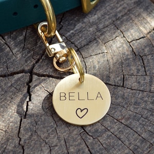 Personalized Dog Tag | Custom Dog Tag | Pet ID Tag with Heart Symbol | Dog Collar Tag