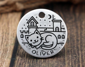 Cat Tag | Laser Engraved | Cat Collar ID | Cat Gift | Cat Mom | Personalized Cat Tag |