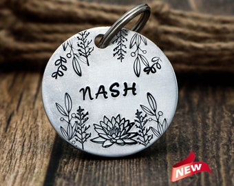 Dog Tag Id / Floral Dog Tag / Custom Dog Tag / Cat Tag / Dog Mom / Canada Dog Tag / Tag for Dogs / Pet Tag / Pet Gift / Dog Collar Tag