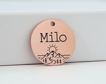 Mountain Dog Tag | Custom Dog Tag | Dog ID Tag Canada | Custom Personalized Dog Tag | Engraved Pet ID Tag | Dog Mom Gifts | Dog Collar Tag