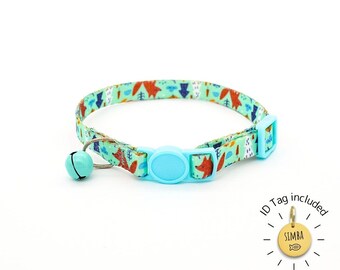 Personalized Cat Collar with ID Tag - Nature Designs