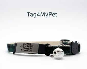 Breakaway Cat Collar with ID Tag Personalized - Cat Tag