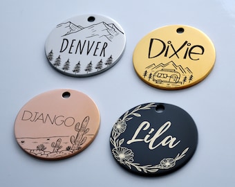 Custom Dog Tag Personalized Dog Name Tag ID Cat Collar Tag Customized Dog Tag Dog Tag Mountains