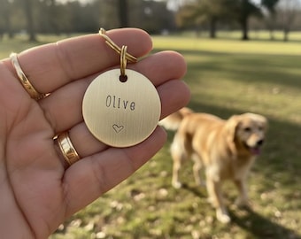 Dogtag goud en zilver - gepersonaliseerd met hartsymbool