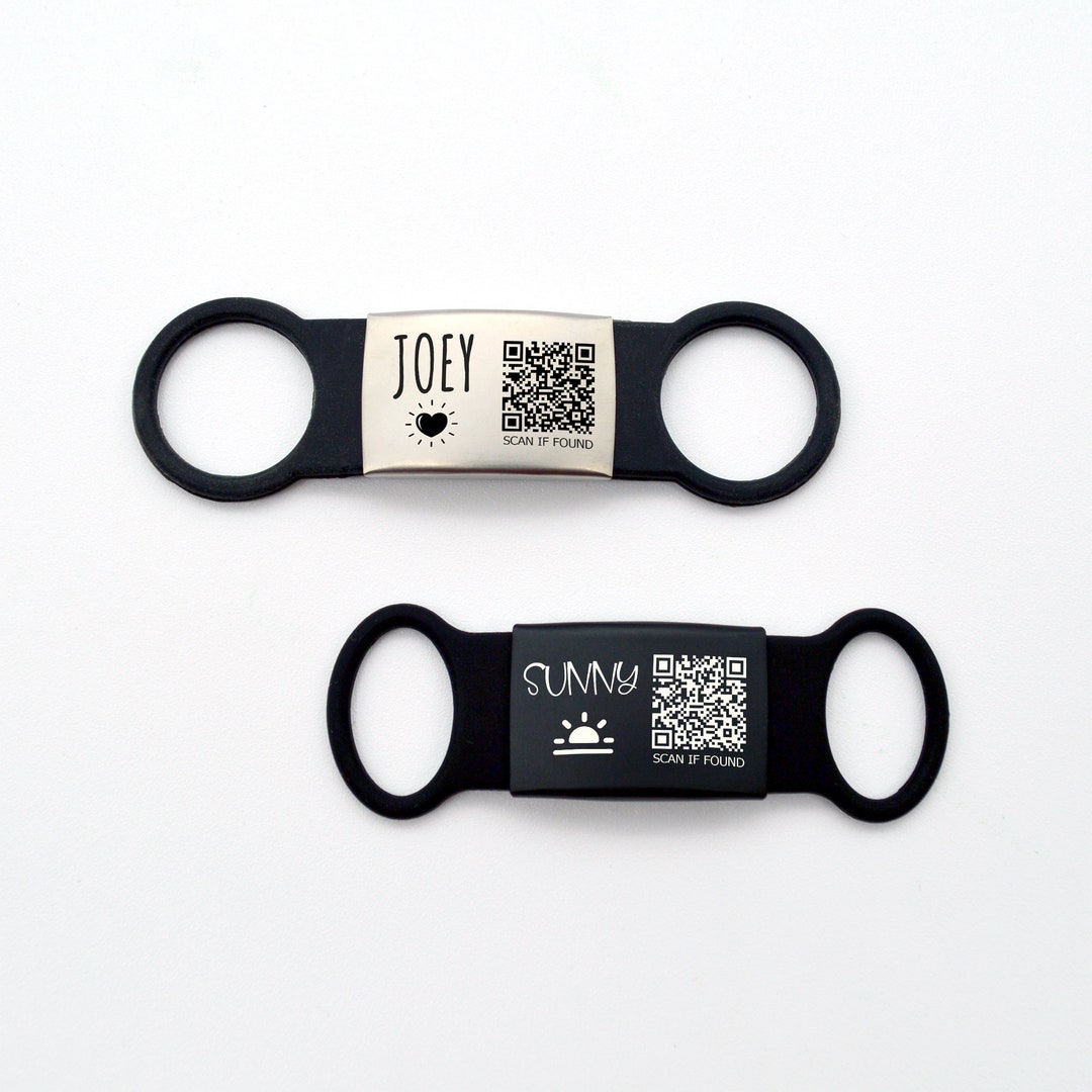 Slide on Dog With QR Code Powered by Pingtag Silent Dog Tag Jingle Free