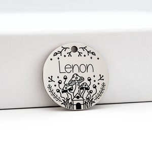 Mushroom Dog Tag | Pet ID Tag | Dog Tag for Dogs | Dog Collar Tag | Pet Name Tag | Pet Tag | Laser Engraved Tag | Personalized Dog Tag