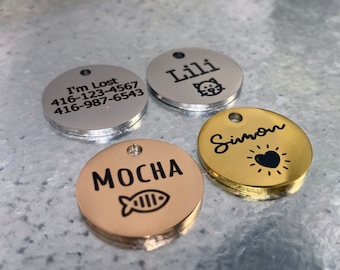 Cat Tags for Cats, Custom Cat Tags, Cat Tag Canada, Cat Name Tags, Cat Collar Tag, Personalized Cat Tags, Engraved Cat Tag, Pet Address Tag