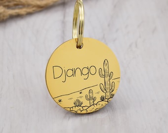 Pet ID Tag Desert Cactus