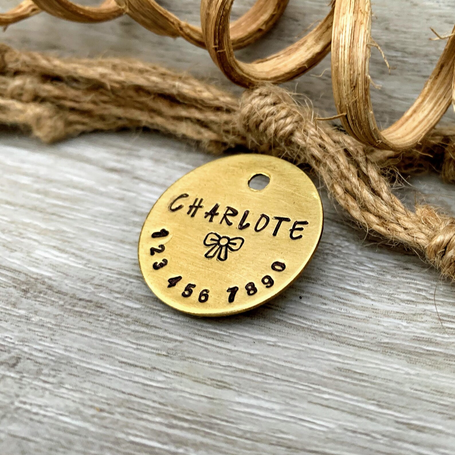 Gold Dog Tag / Dog Collar Tag / Pet Id / Custom Dog Tag / Gold Etsy