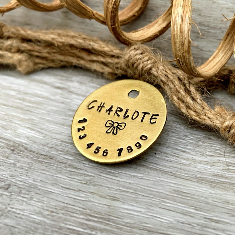 Gold Dog Tag Dog Collar Tag Pet Id Custom Dog Tag Gold Dog Collar Tag Dog Tag Dog Tag for Dogs Dog Tag Brass Custom Metal Tag