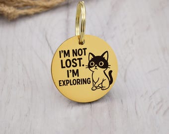 I'm Exploring Engraved Custom Dog Tag Personalized Dog Name Tag ID Cat Collar Tag Customized Dog Tag