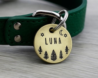 Handstamped Pet ID Tag Custom Designs | Gold and Silver