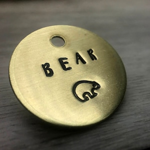 Dog Tag Bear \ Dog Tag \ Custom Dog Tag Personalized Dog Tag \ Dog Tag Collar \ Dog Collar Tag \ Pet Tag \ Gold Dog Tag \ Dog Tag Gold