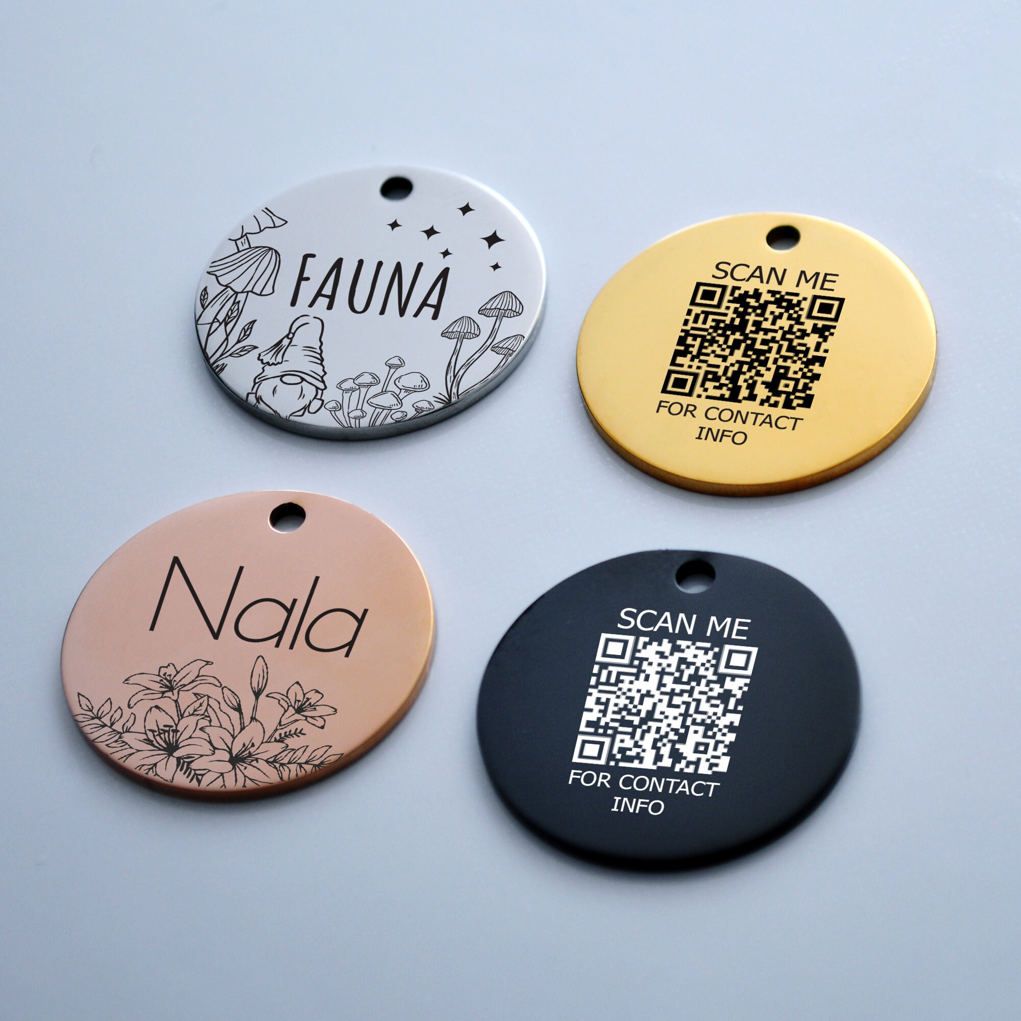 Custom Dog Tag With QR Code Powered by Pingtag Etsy Canada