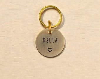 Dog ID Tag with a small heart symbol | Custom pet tag | Personalized dog tag