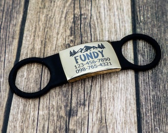 Slide on Dog ID tag Gold -  Personalized Dog Tag - Engraved Pet ID Tag - Laser Engraved Collar Dog Tag - Dog Mom Gift - Xmas gift