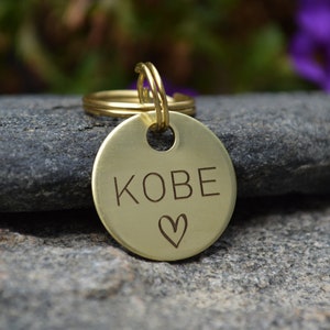 Custom Dog Name Tag - Deeply Engraved No Fade - Cat ID Tag - Dog Collar Tag - Personalized Pet ID Tag - Minimalistic Tag - Pet Tag ID