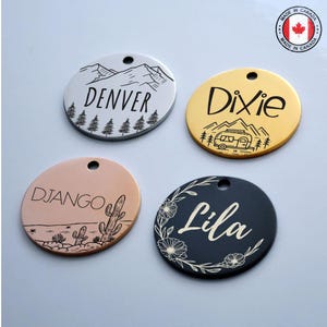 Médaille pour chien personnalisée fabriquée au Canada | Étiquette d'identification personnalisée