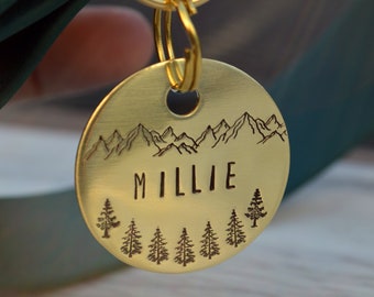 Custom Hand Stamped Dog Tag in Gold and Silver - For Cats and Dogs