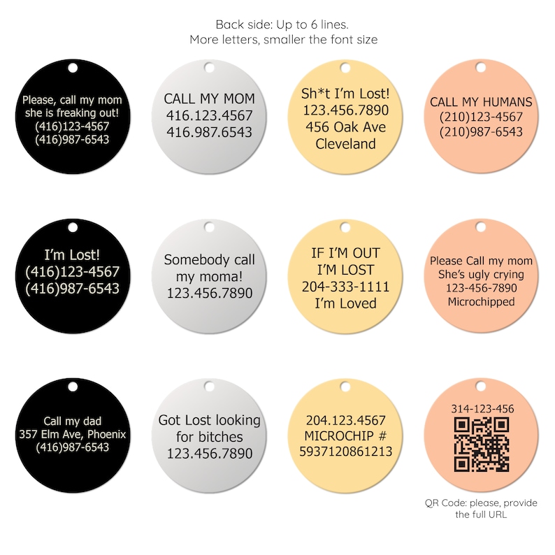 Customizable Pet ID Tags Contact Info | Tag4MyPet