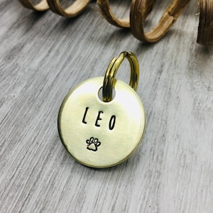 Hand Stamped Dog Tag \ Cat ID Tag \ Dog Collar Tag \ Custom Dog Tag \ Personalized Tag \ Pet ID Tag \ Pet Name Tag \ Cat Collar Tag