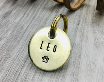 Hand Stamped Dog Tag \ Cat ID Tag \ Dog Collar Tag \ Custom Dog Tag \ Personalized Tag \ Pet ID Tag \ Pet Name Tag \ Cat Collar Tag