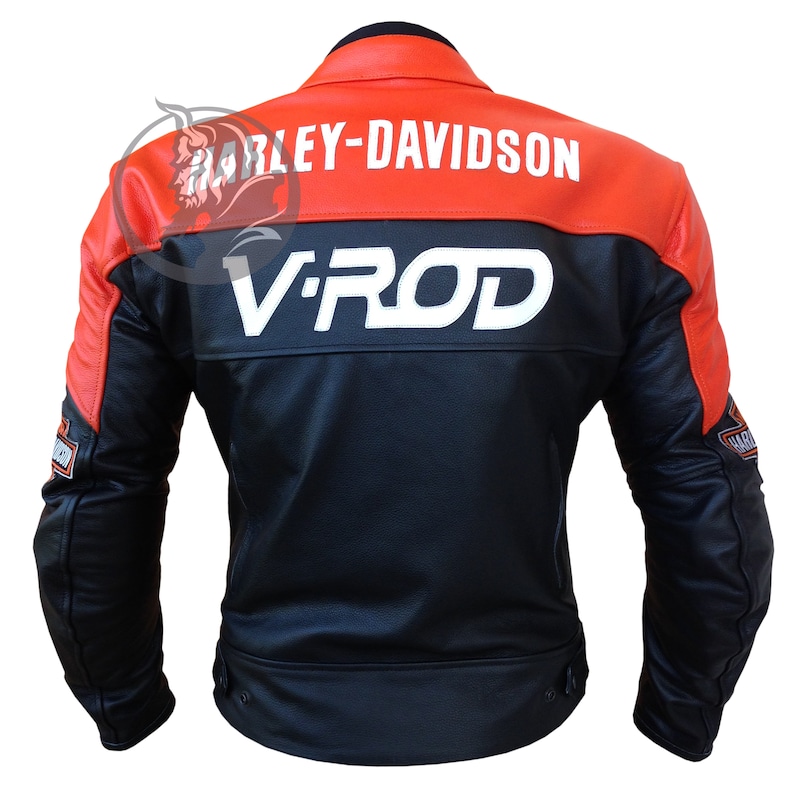 VROD Harley Davidson Motorcycle Customized Biker Leather Jacket with CE Approved Armor Protection