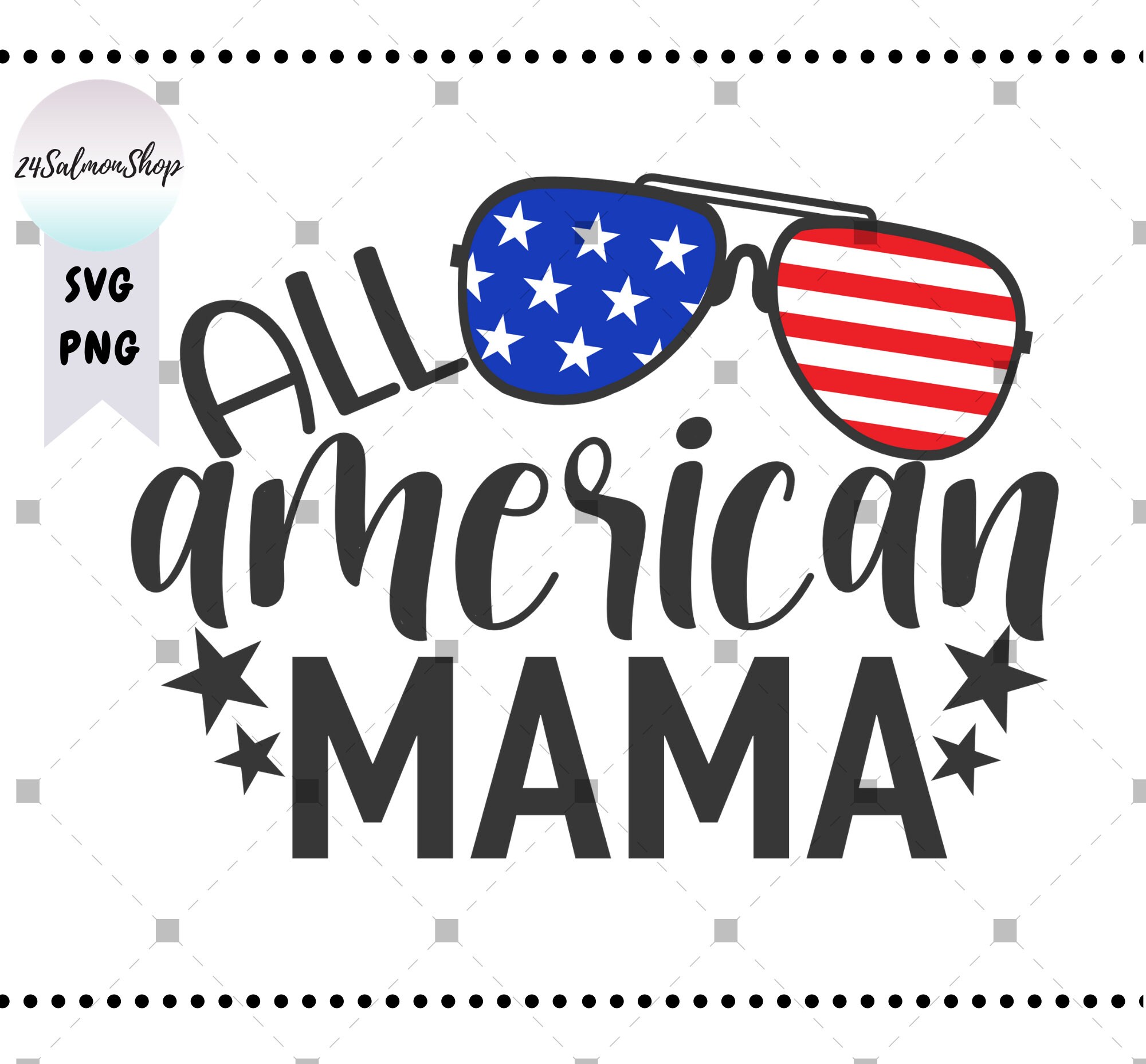 Download All American Mama SVG PNG Memorial Day svg Mother 4th Of | Etsy