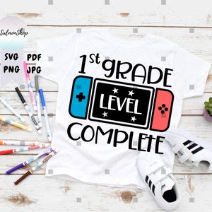 Eerste leerjaar volledige SVG PNG Jpeg Pdf, 1e leerjaar afstuderen, videogame svg, basisschool Svg, digitale download gesneden bestand voor Cricut