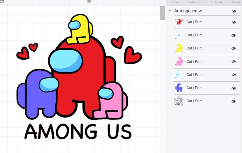 Download Among Us SVG PNG Love is Among Us Crewmate Impostors Family | Etsy