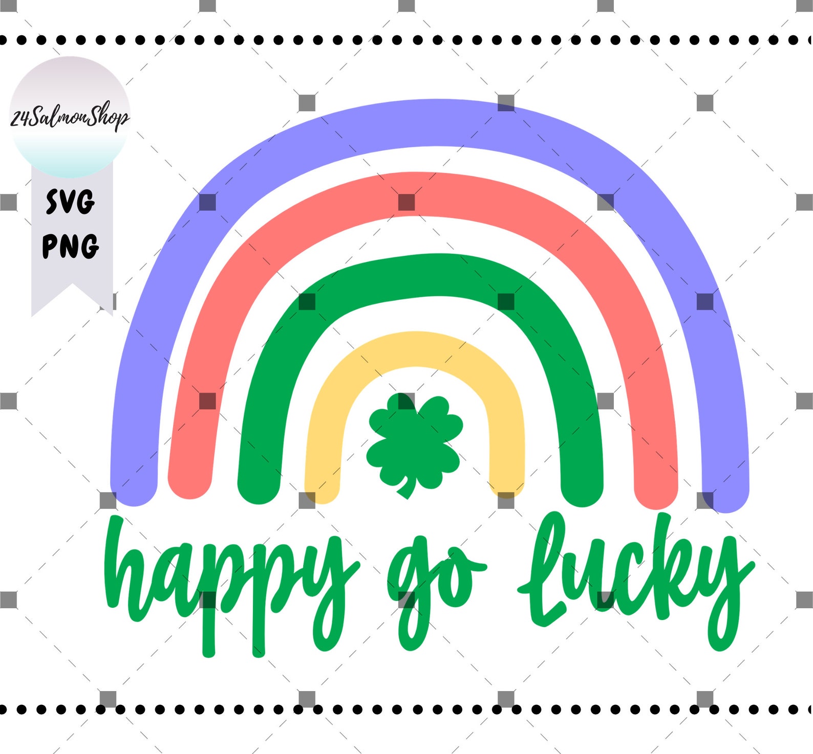 Happy Go Lucky SVG PNG St Patrick's Day Quote Rainbow | Etsy