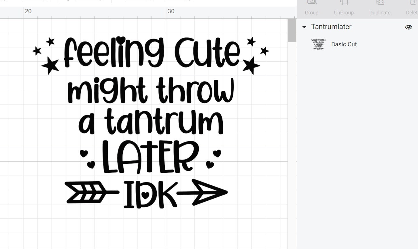 Feeling Cute Might Throw A Tantrum Later SVG PNG Funny Kids Etsy