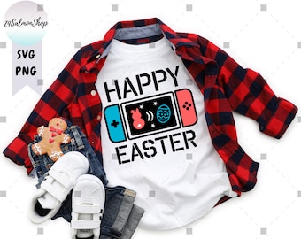 Happy Easter SVG PNG, Video Game Controller svg, Easter Bunny Hunting Egg svg, Happy Easter svg, Digital Download cut file for Cricut