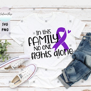 Alzheimer&#39;s SVG PNG, In This Family No One Fights Alone svg, Alzheimers Memories Awareness svg, Digital Instant Download File for Cricut