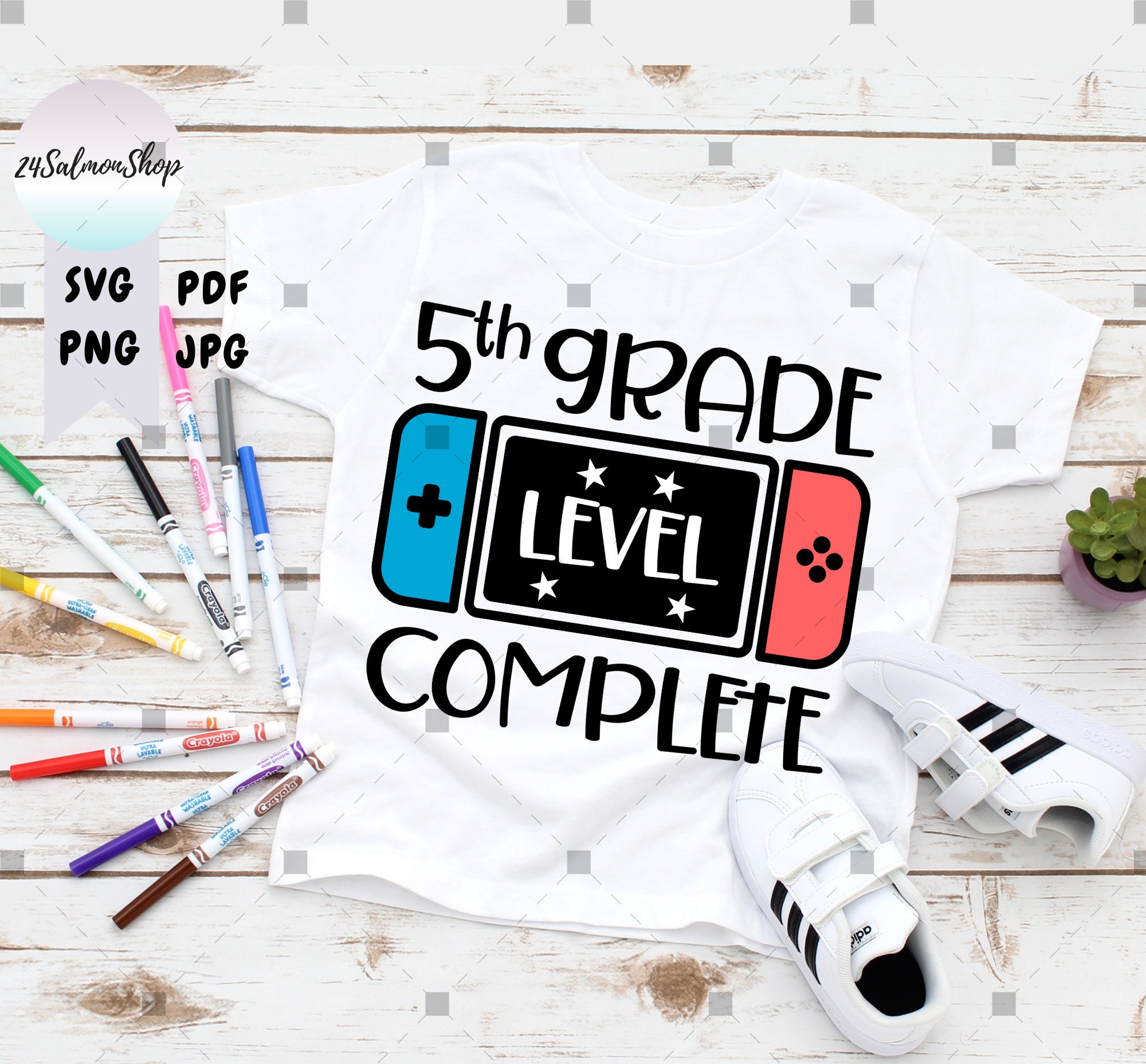 Fifth Grade Level Complete Svg Png Jpg Pdf 5th Grade Etsy
