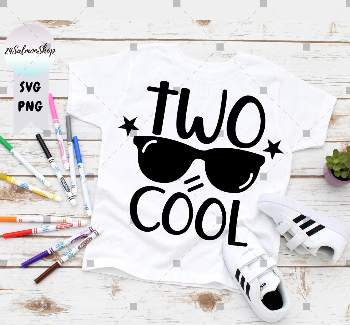 Two Cool SVG PNG 2nd Birthday Svg 2 Years Old Svg Baby Boy - Etsy