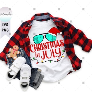 Weihnachten Im Juli SVG PNG, Sommer Urlaub Svg, Santa Hat Sonnenbrille, Lustige Juli Feier Party, Digitaler Download Cut Files for Cricut