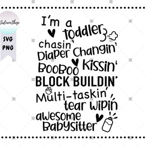 Babá Incrível SVG PNG, Provedor de Creche SVG, Criança Engraçada SVG, Cuidados Infantis SVG, Emprego de Meio Período SVG, Download Digital de arquivo de corte para Cricut
