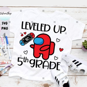 Level Up To 5th Grade SVG PNG, 4th Grade Complete, School Graduation 2025, Funny Video Game, Digital Instant Download File for Cricut