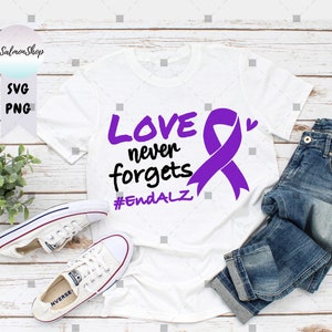 Liefde vergeet nooit, SVG PNG, End Alzheimer SVG, Alzheimer Awareness SVG, Memories Matter SVG, digitaal direct downloadbestand voor de Cricut