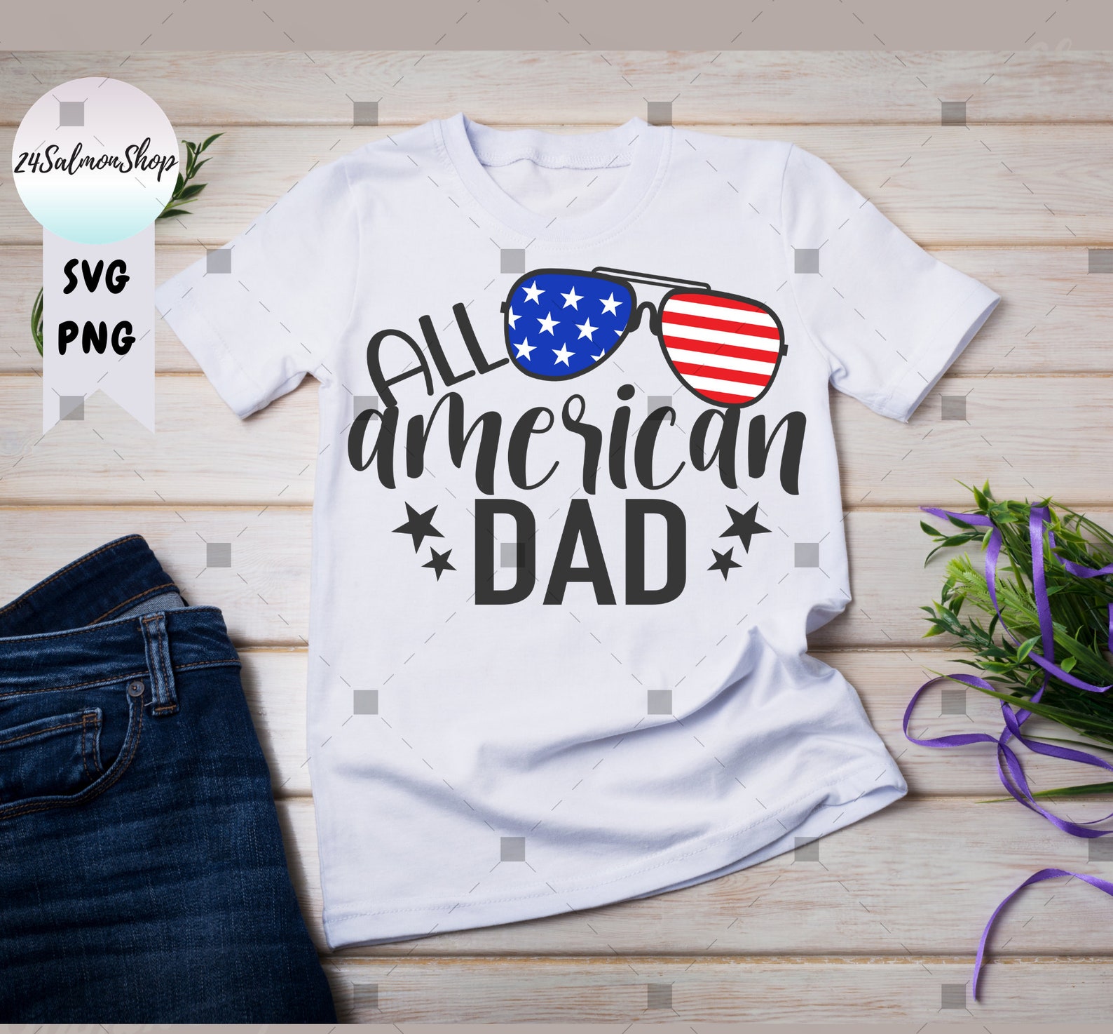 Download All American Dad SVG PNG Memorial Day svg Father 4th Of | Etsy