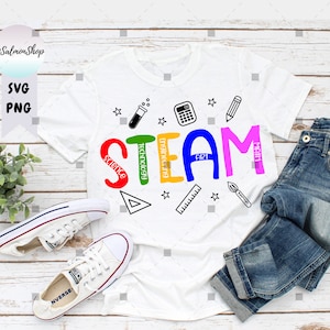 Steam éducation PNG SVG, science technologie ingénierie art mathématiques svg, svg salle de classe amusante, fichier de téléchargement numérique instantané pour Cricut