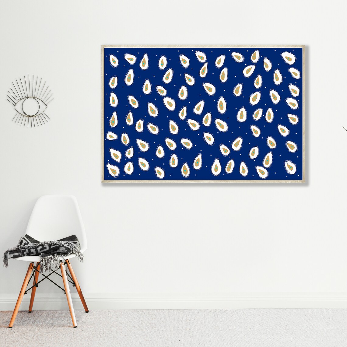 Blue Boho Wall Decor Bohemian Decor Boho Art Print India Etsy