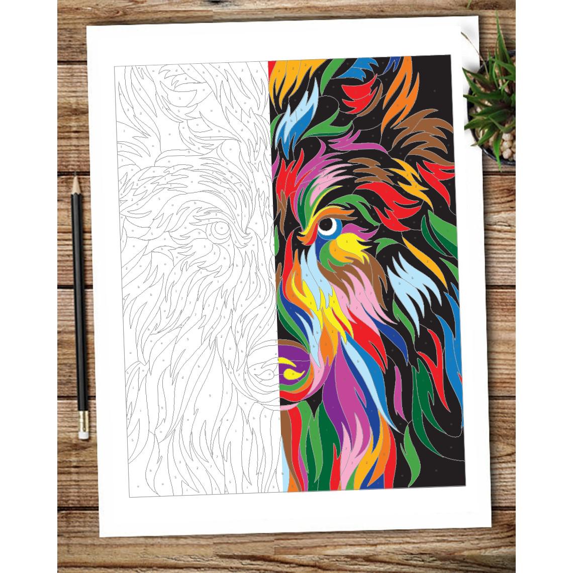 Colorful Wolf Paint by Number Printable Coloring Page, Printable Color ...
