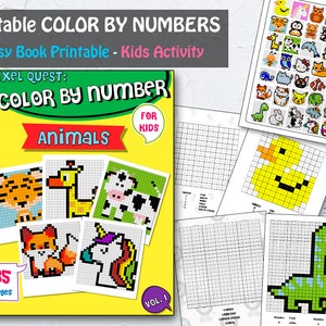 Activity Book For Kids 4-8 Digital Download / Children Coloring Pages / Color by number Pages /pixel coloring books / busy book printable