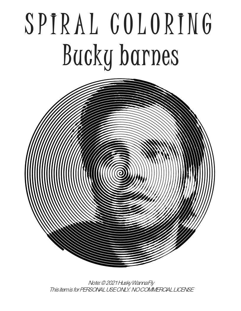Bucky Barnes Spiral Coloring Pages 26 Spiral Pages to Color | Etsy UK