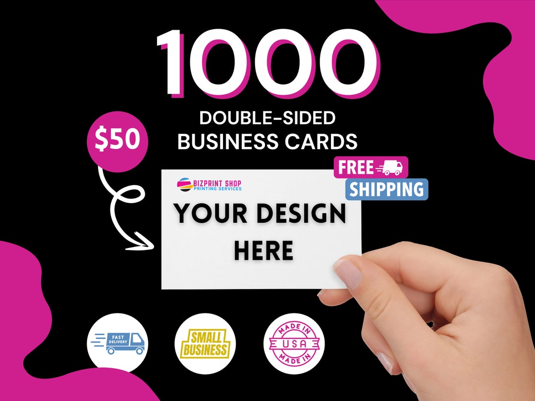 Custom Business Card, 1000 Glossy or Matte Finish Business Cards ...